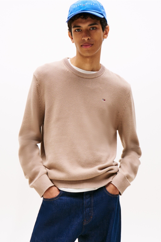 TJM SLIM ESS SWEATER EXT DM0DM12787 AFE COASTAL TAUPE